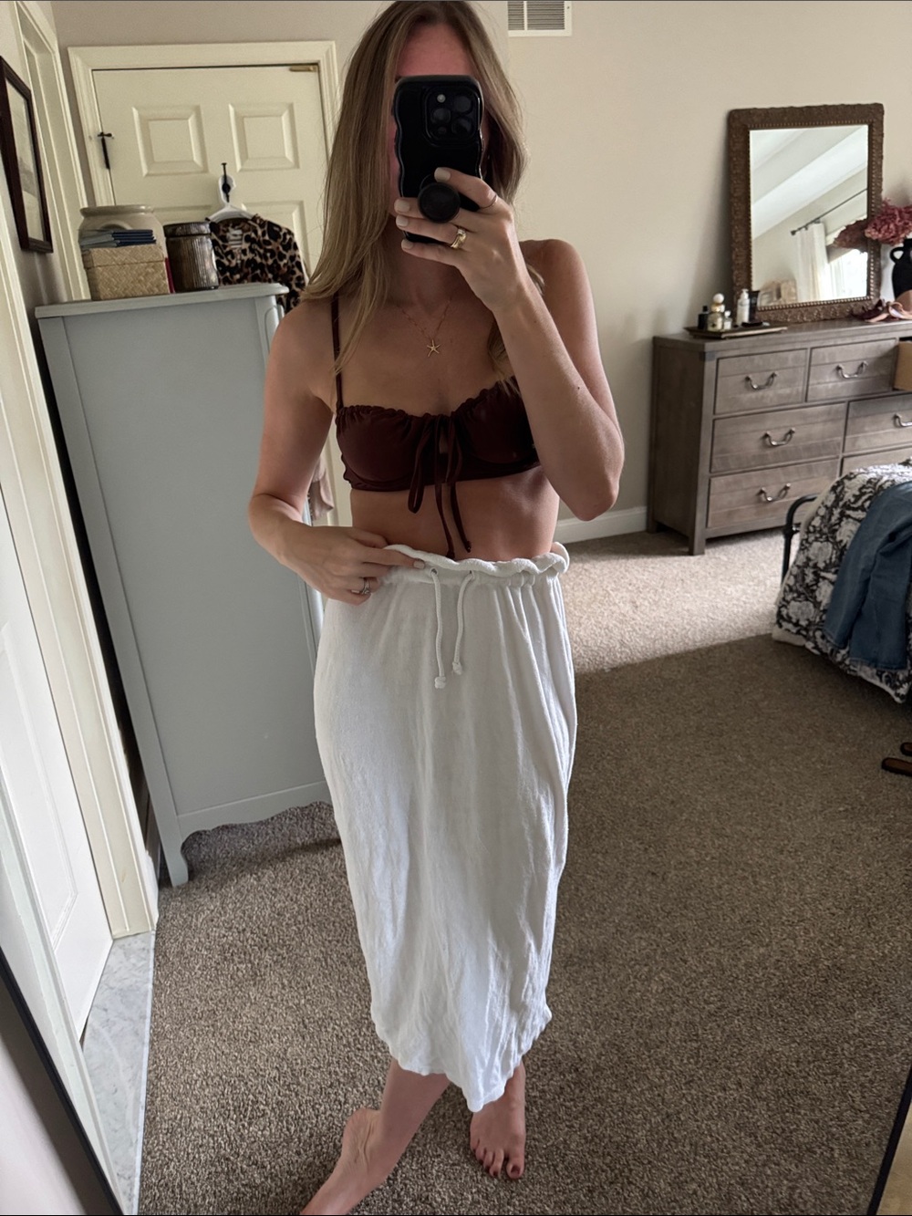 White Terry Swim Coverup Skirt